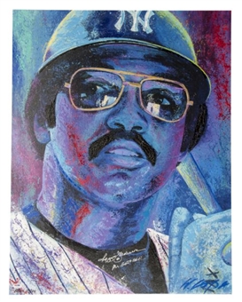 Reggie Jackson Signed AROC Giclee On Canvas By Billy Lopa (#17/44)